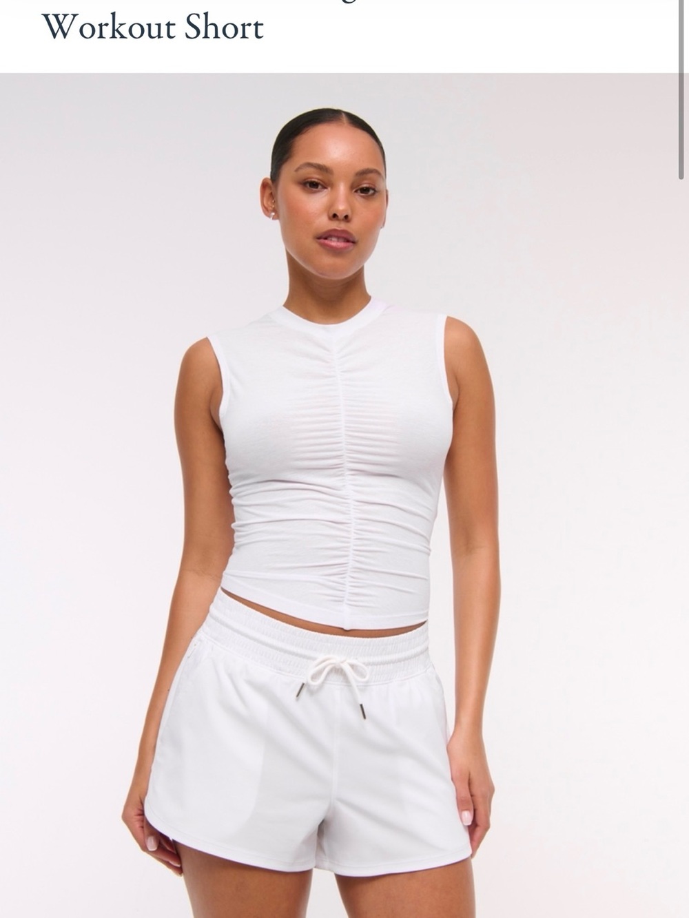 Abercrombie & Fitch White Athletic Drawstring Shorts